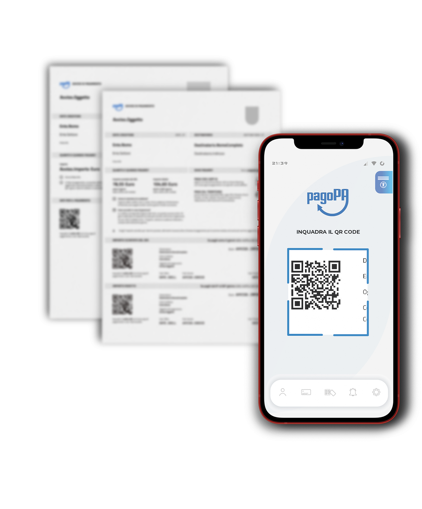 Smartphone che inquadra un QRcode per pagare velocemente un PagoPA